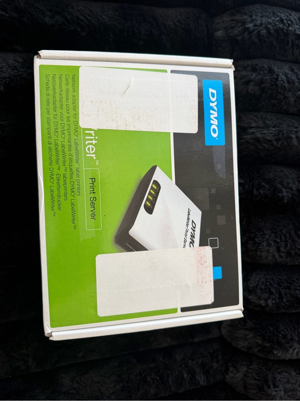 Dymo White Black Green LabelWriter Print Server Box